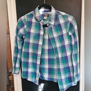 OshKosh B'gosh Teal, Blue & White Plaid Button-Up Shirt